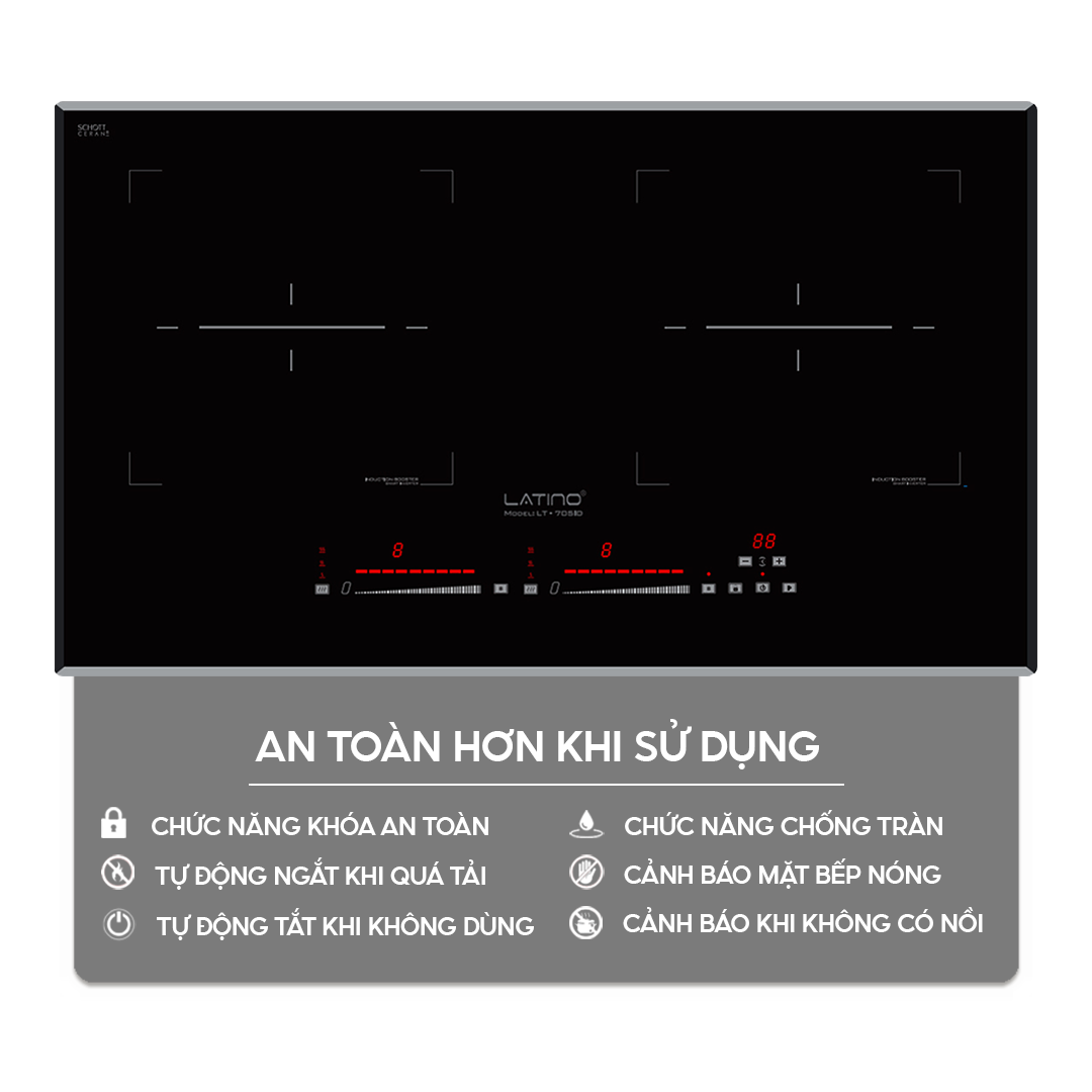 Chức năng an toàn trên bếp điện từ