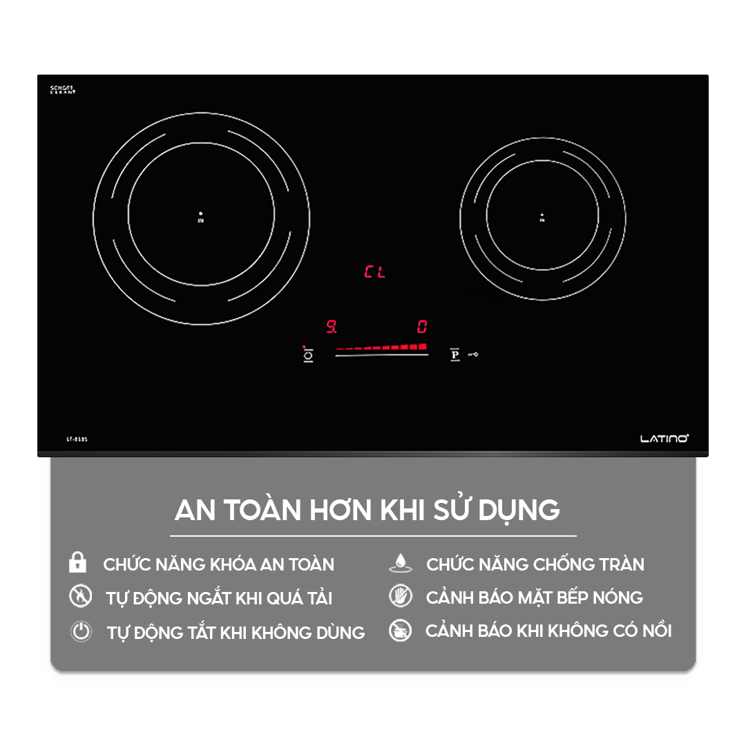 Chức năng an toàn trên bếp điện từ