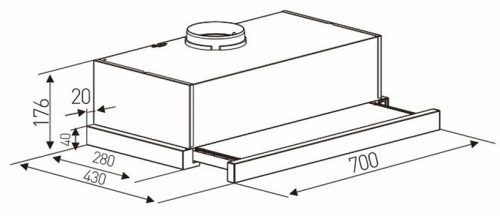 kích thước Máy hút khói Aber AB-700KA Homebest