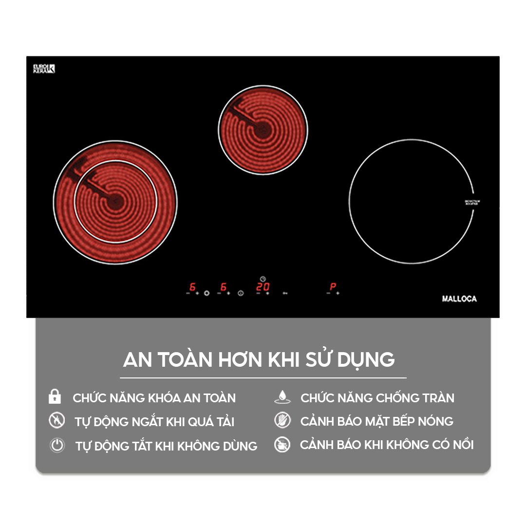 Chức năng an toàn trên bếp điện từ Home Best