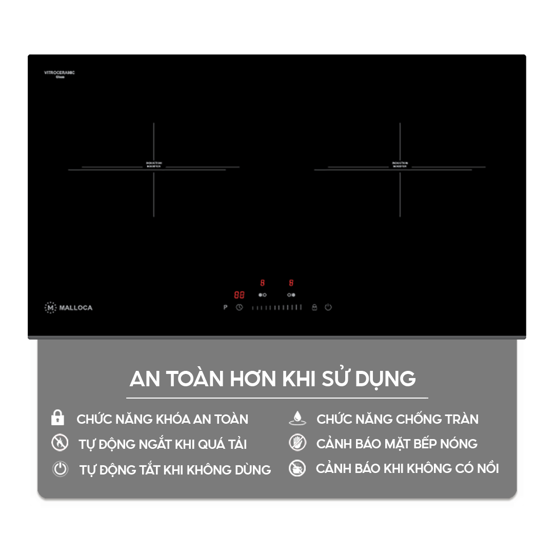 Chức năng an toàn trên bếp điện từ