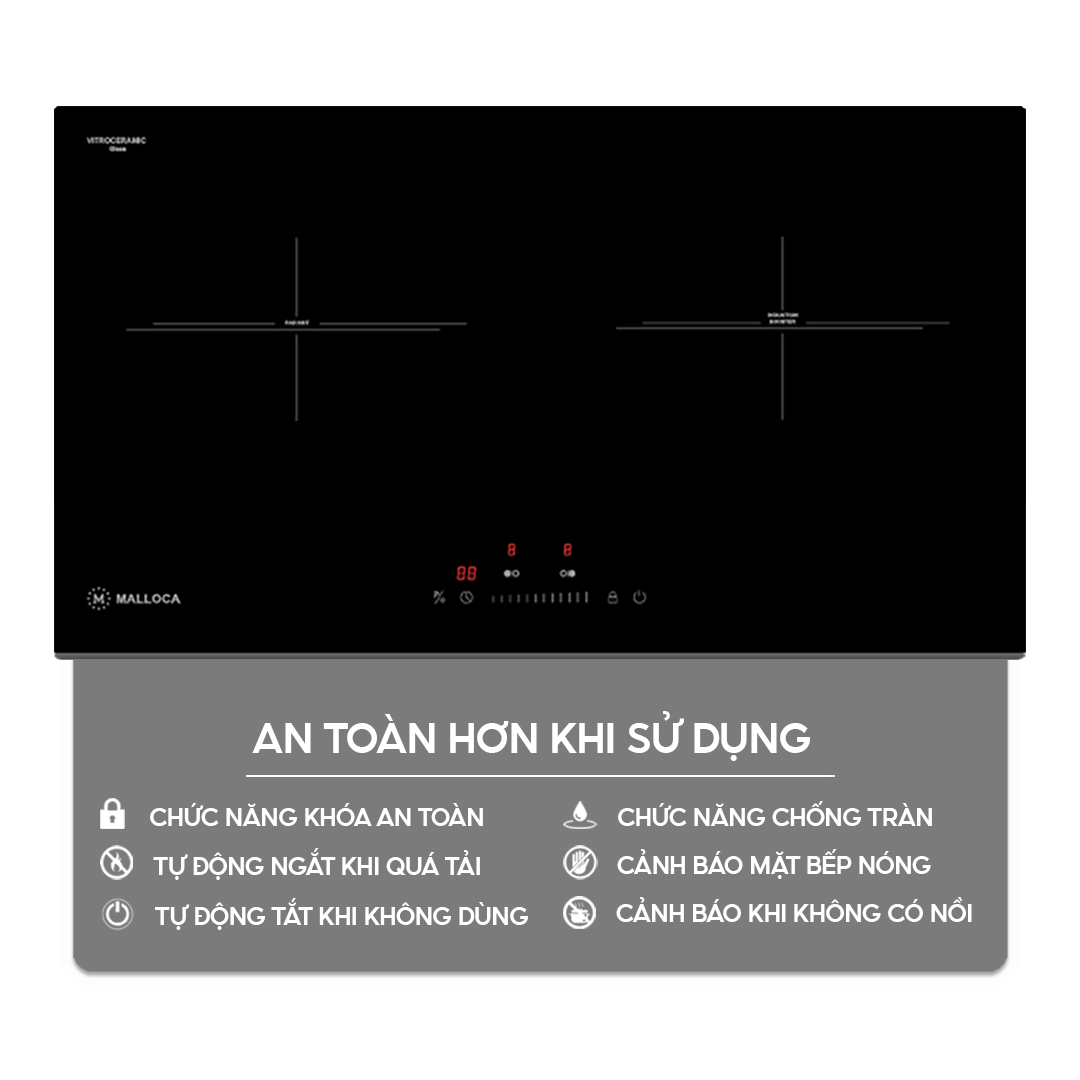 Chức năng an toàn trên bếp điện từ