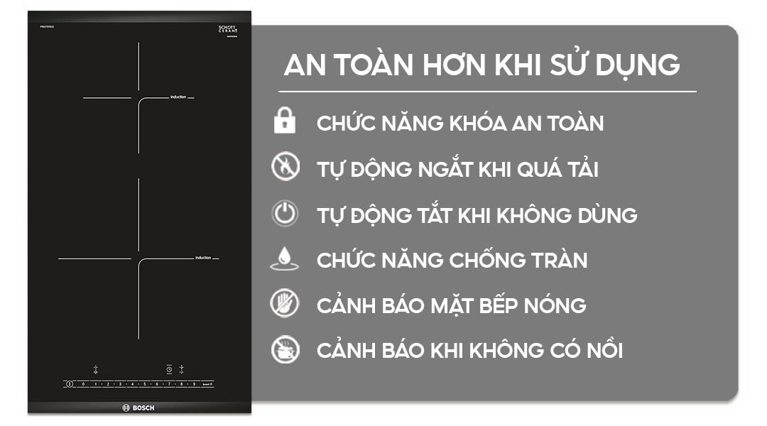 Bếp từ đôi domino Bosch HMH.PIB375FB1E | Home Best 