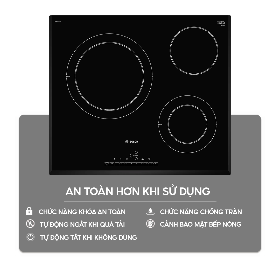 Chức năng an toàn trên bếp hồng ngoại