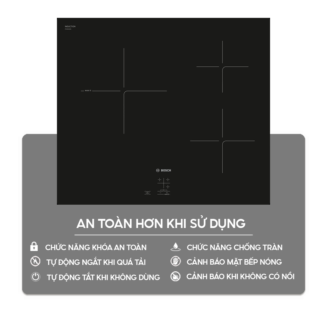 Bếp từ 3 vùng nấu Bosch PUC61KAA5E | Home Best 