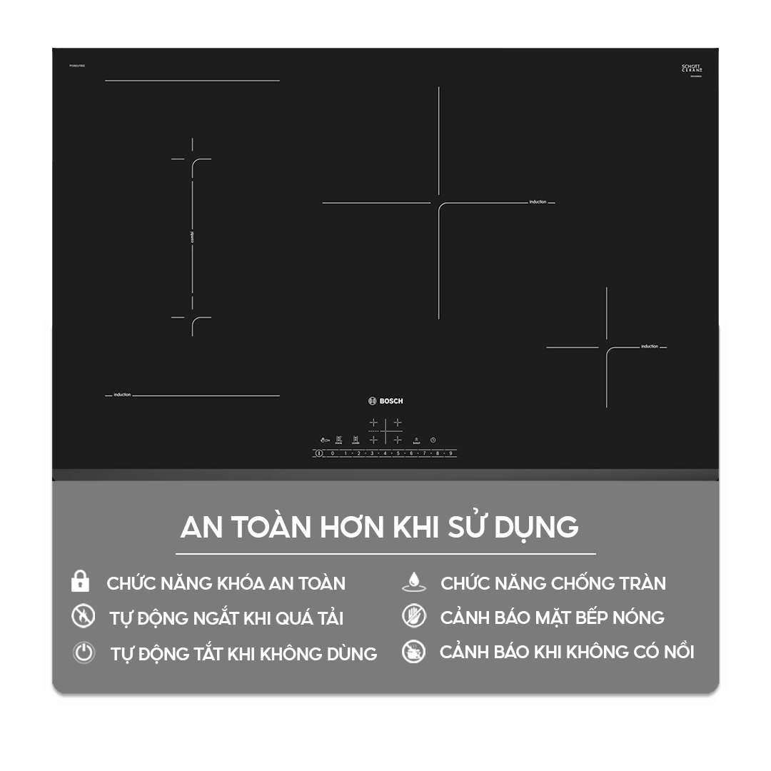 Chức năng an toàn trên bếp điện từ