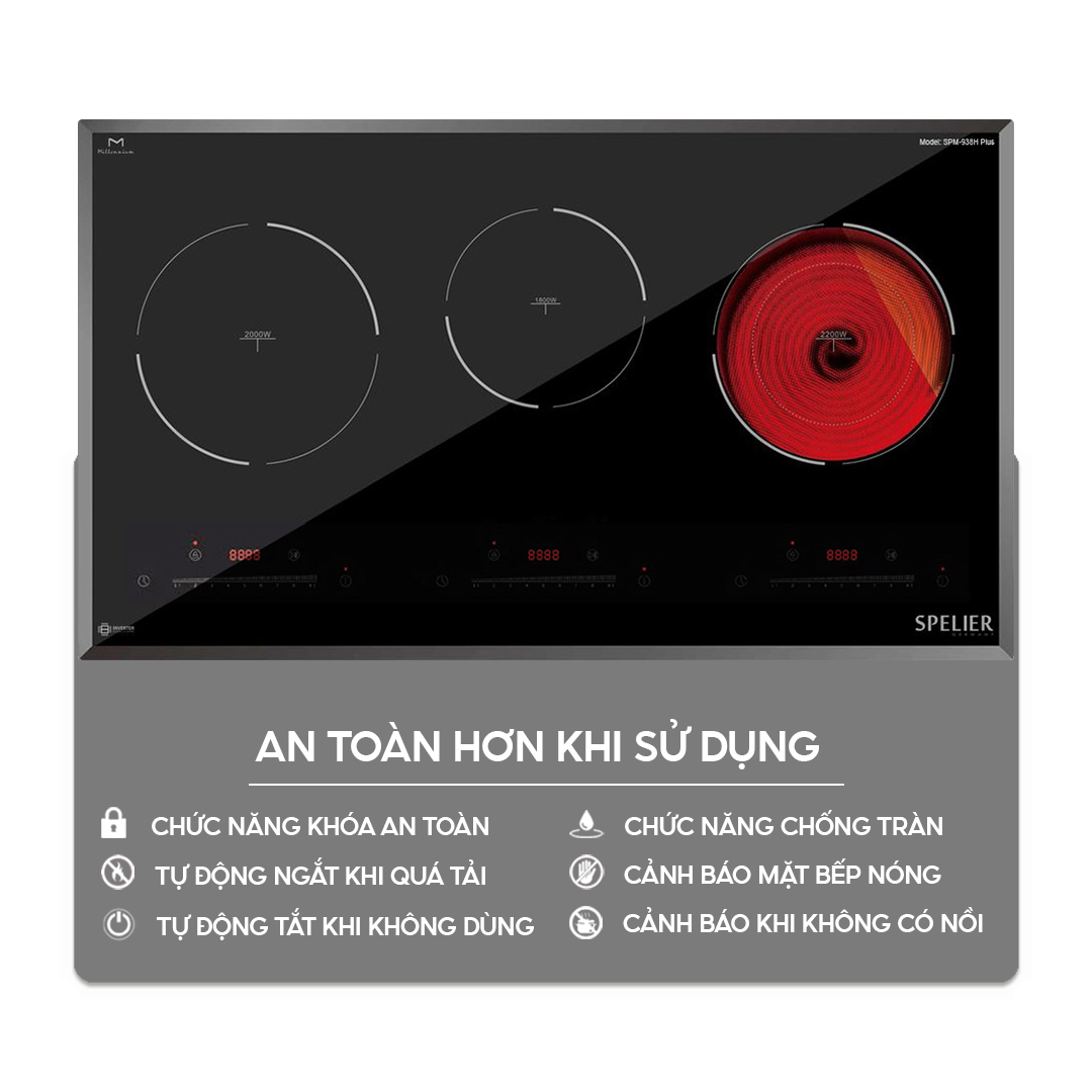 Chức năng an toàn trên bếp điện từ