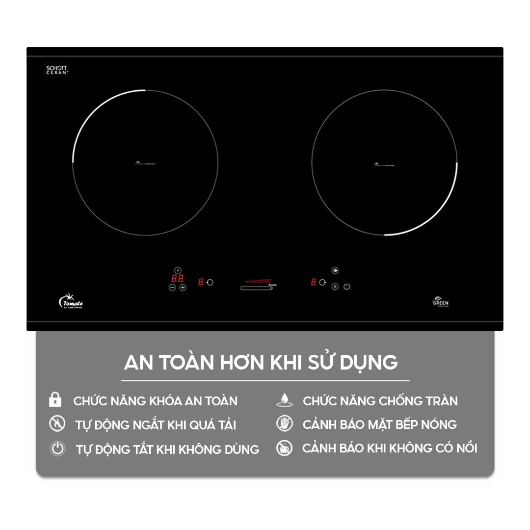 Bếp từ đôi Tomate TOM 02I-7S | Home Best