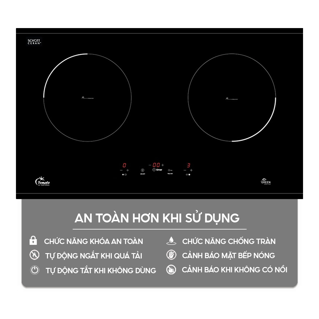 Bếp từ đôi Tomate TOM 02I-7T | Home Best