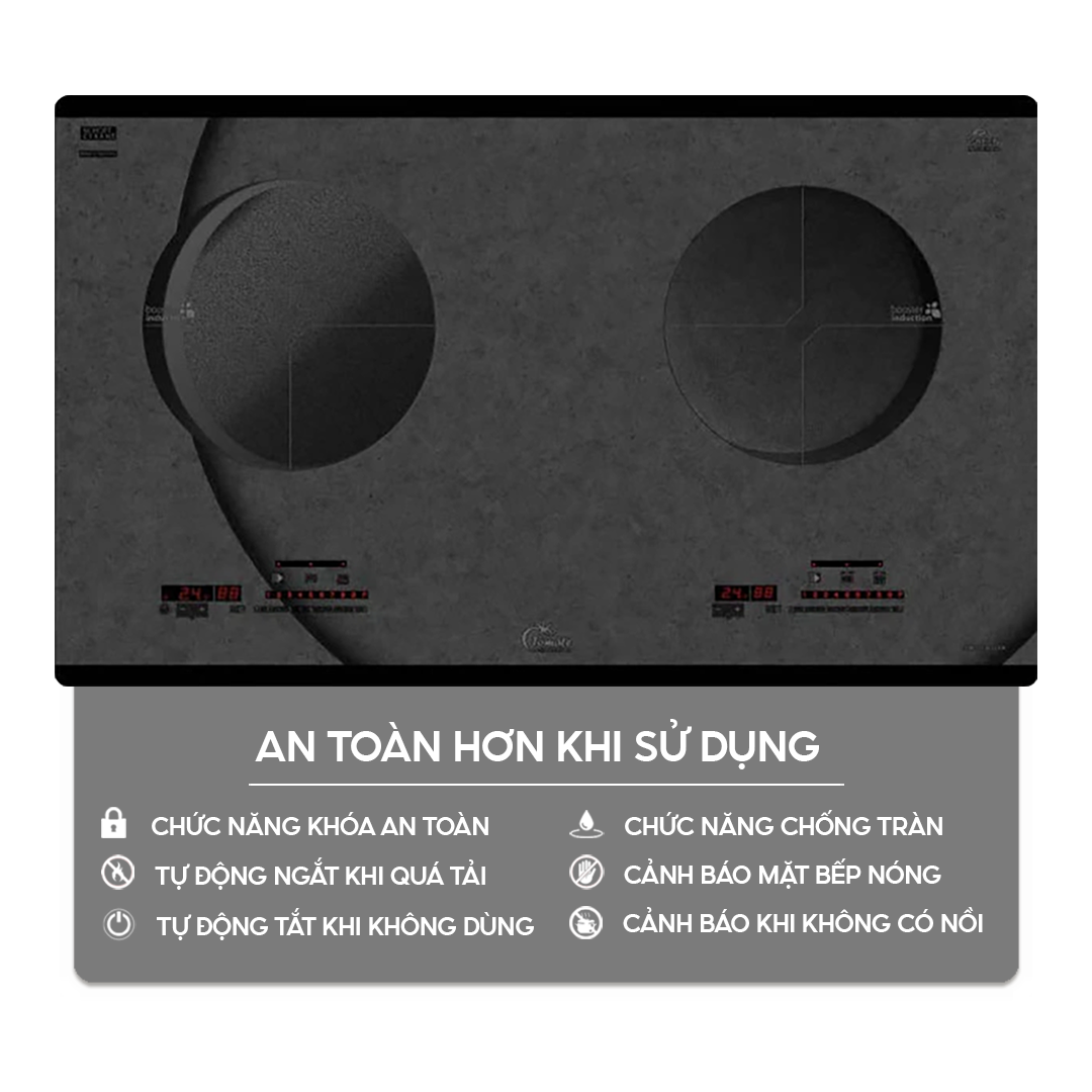 Bếp từ đôi Tomate TOM 02I-8G LUX | Home Best