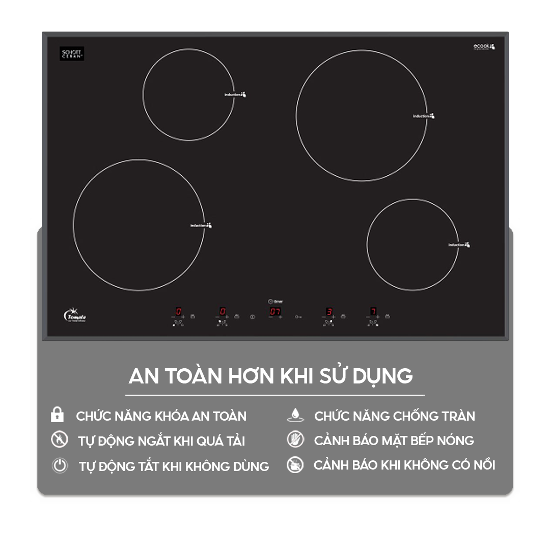 Bếp từ 4 vùng nấu Tomate TOM 04IP | Home Best