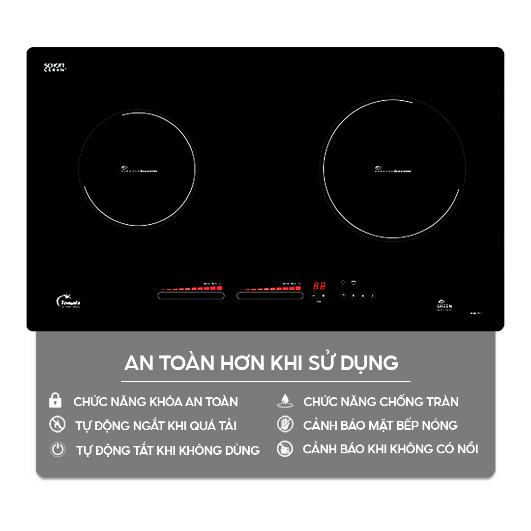 Bếp từ đôi Tomate TOM 77 I | Home Best