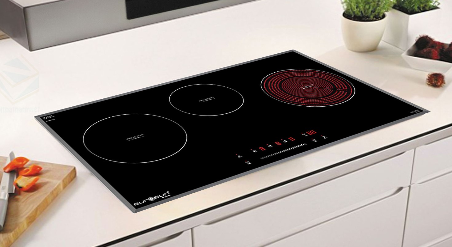 Bếp điện từ kết hợp 2 vùng nấu từ và một vùng nấu hồng ngoại Home Best