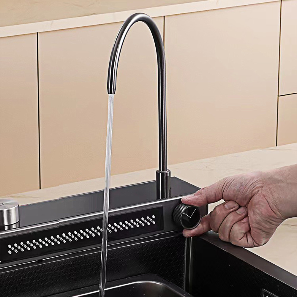 Chậu rửa chén 1 hộc 7546ĐN - Nano đen