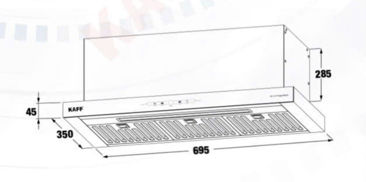 Máy hút khói, hút mùi âm tủ Kaff KF-TL7735S BOST (điều khiển cảm biến vẫy tay)
