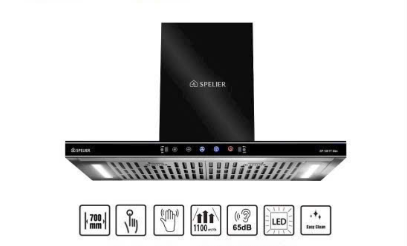 Máy hút khói kính ngang Spelier SP 109 TT SLIM (điều khiển cảm biến vẫy tay)