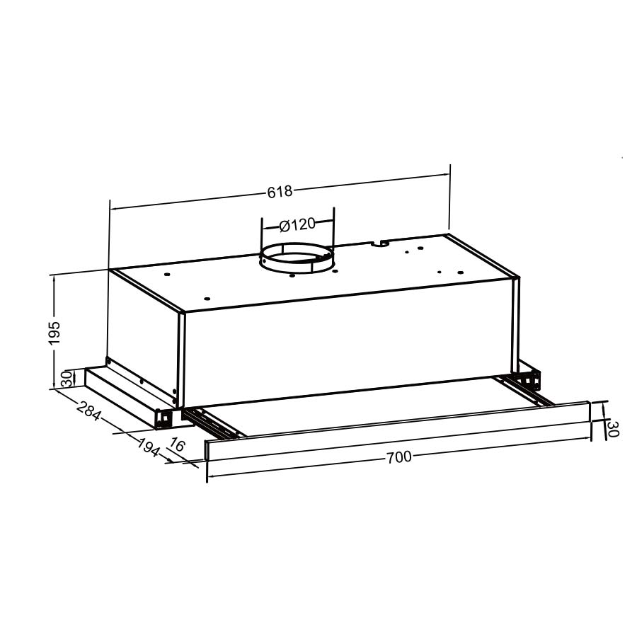 Máy hút khói, hút mùi âm tủ Eurosun EH - 70AF68B