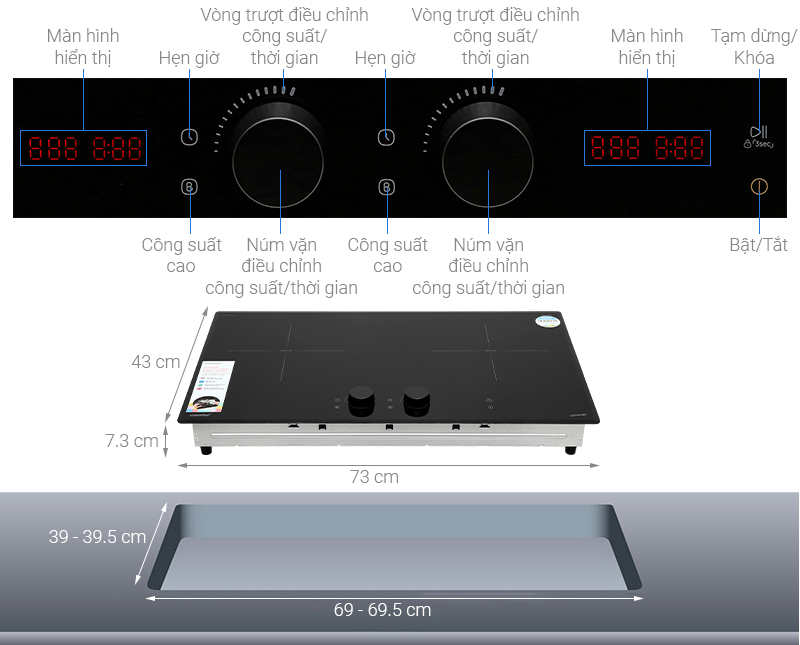 Bếp từ đôi Comfee CIH-52DHP