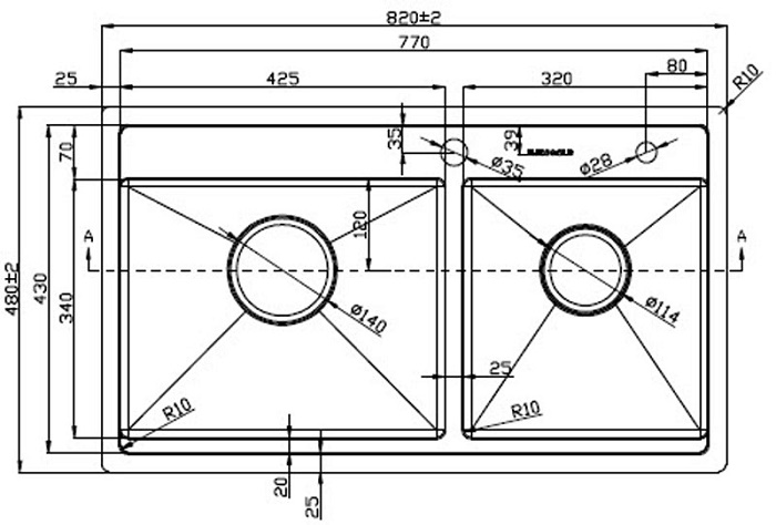 Chậu rửa chén Eurogold EUP28248