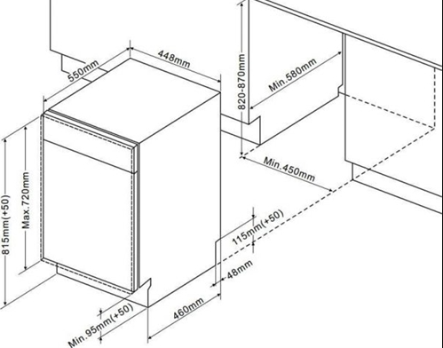 Máy rửa chén bát  âm toàn phần Fagor 3LVF-42IT
