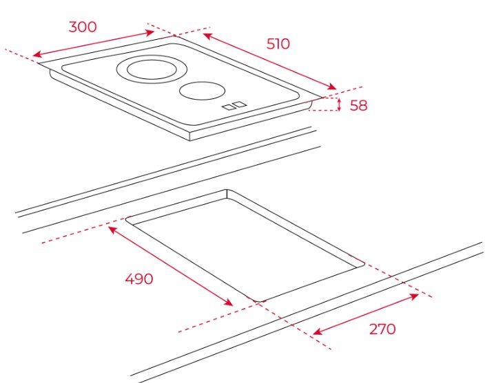 Bếp hồng ngoại đôi Domino Teka TZC 32320 TTC BK