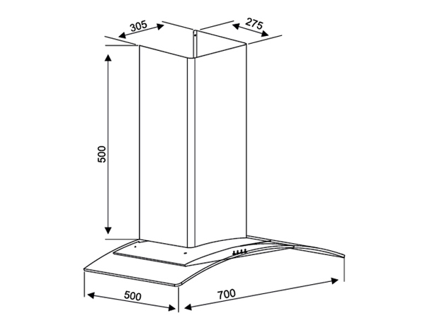 Máy hút khói, hút mùi kính cong Kocher K - 8570