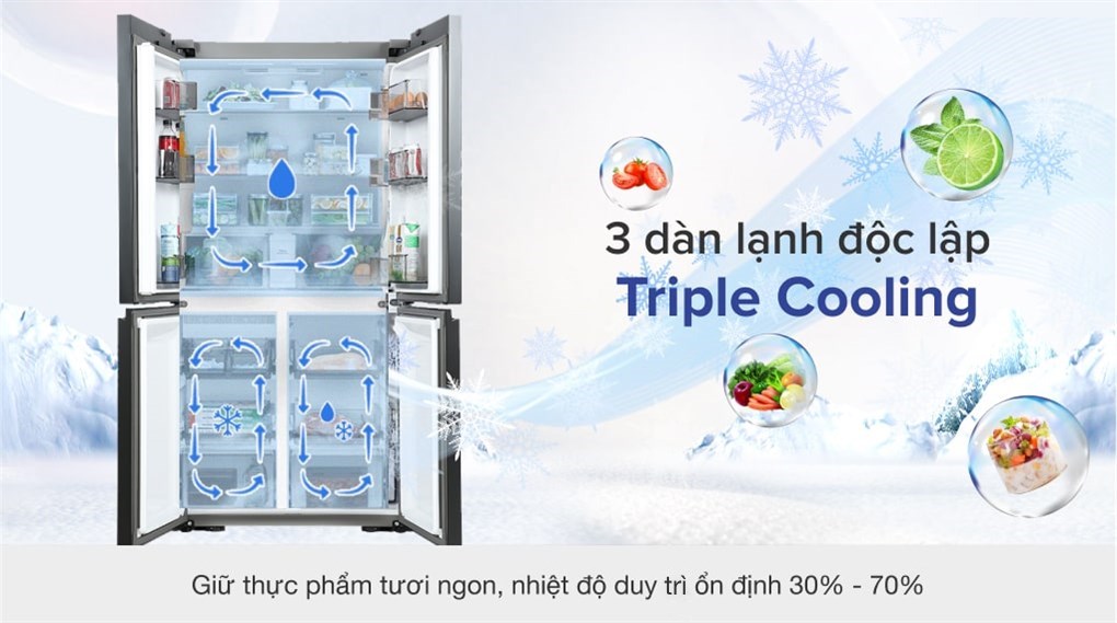 Tủ lạnh Samsung Inverter 599 lít Multi Door Bespoke RF60A91R177/SV