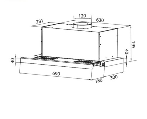 Máy hút khói, khử mùi âm tủ Latino LT- AT700A (Điều khiển cảm biến vẫy tay)
