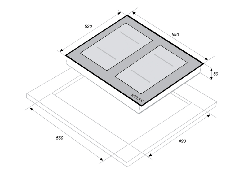(Combo) Bếp từ 4 vùng nấu Spelier SPF 948I