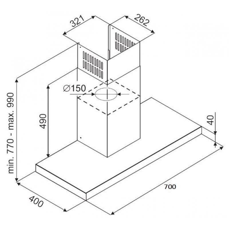 Máy hút khói, hút mùi kính ngang Fagor 3CFS - 7032X