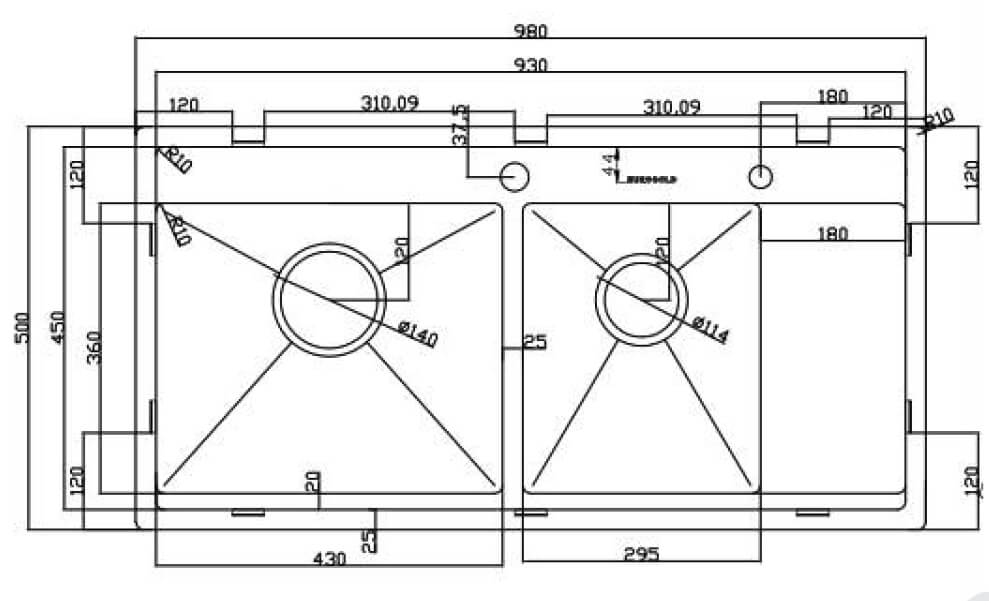 Chậu rửa chén Eurogold EUP39850
