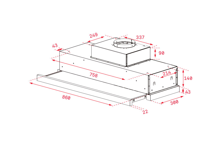 Máy hút khói, hút mùi âm tủ Teka CNL 9815 PLUS