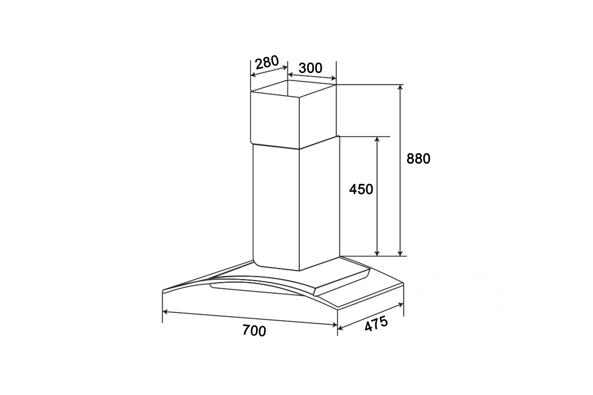 Máy hút khói, hút mùi kính cong KAFF KF-GB702