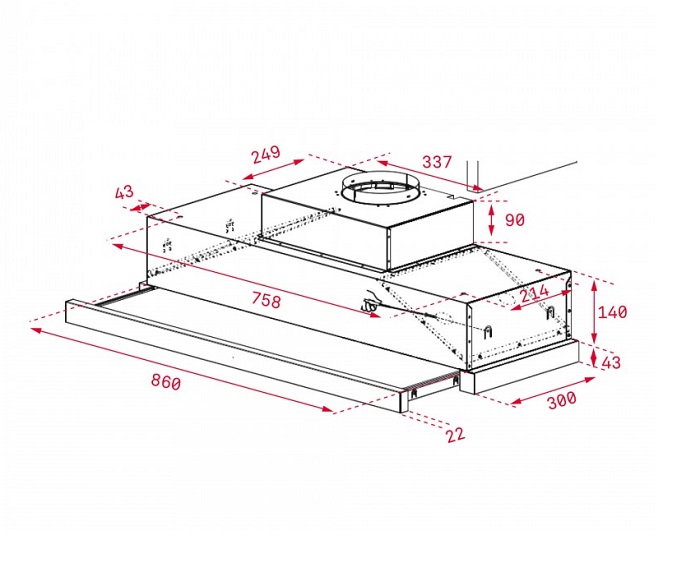 Máy hút khói, hút mùi âm tủ Teka CNL 9610
