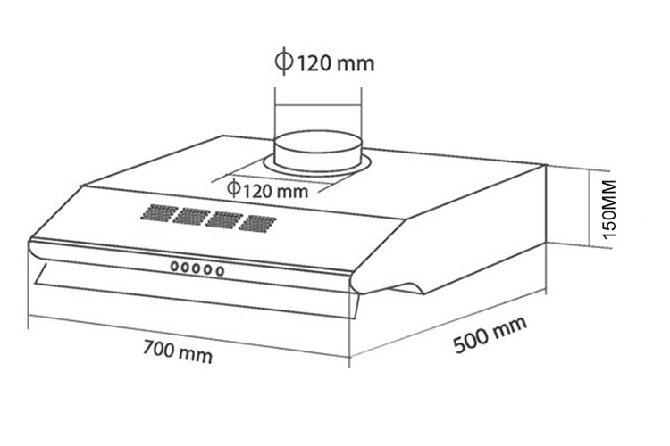 Máy hút khói, hút mùi cổ điển Eurosun EH-70C18S