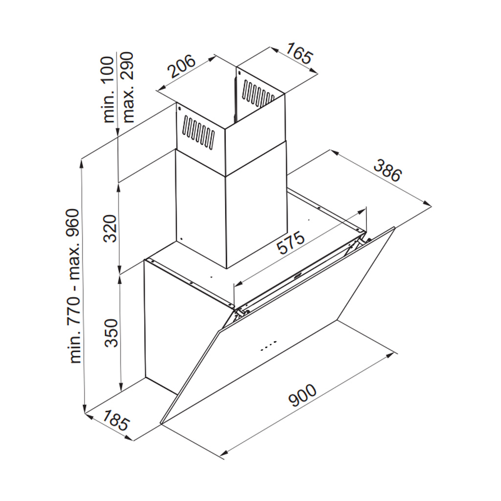 Máy hút khói, hút mùi kính vát Fagor 3CFT - 903N