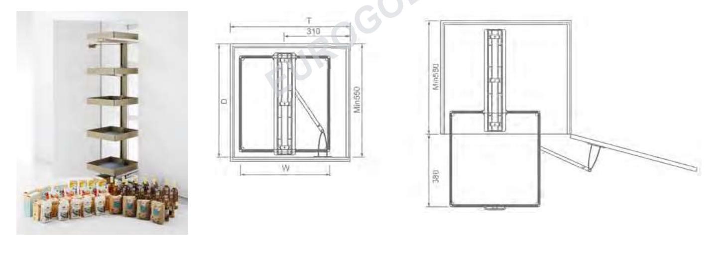 Tủ kho 5 tầng âm tủ nhôm Anode Eurogold EUM5045/ EUM5045G