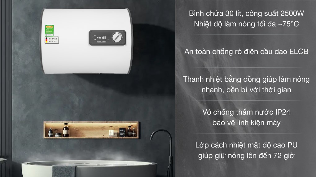 Máy nước nóng gián tiếp treo tường Stiebel Eltron ESH 30 H Plus T-VN