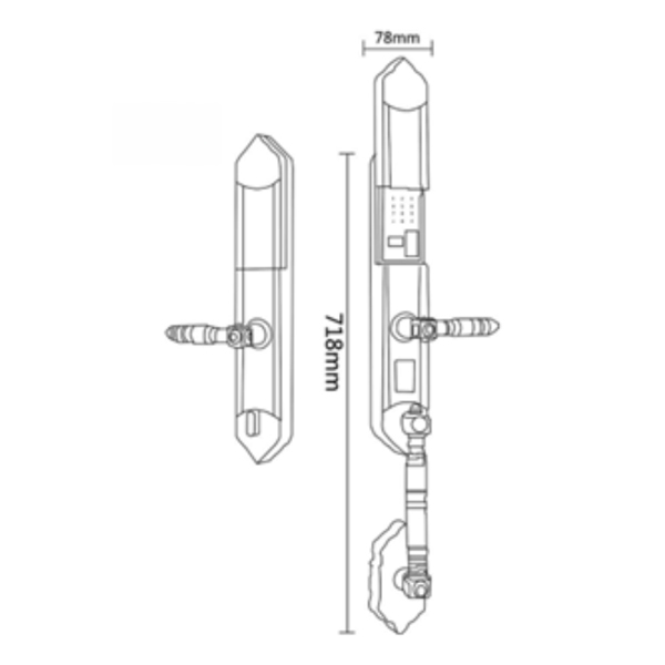 Khóa điện tử đại sảnh Hyundai HY-SLC8818 BRONZE