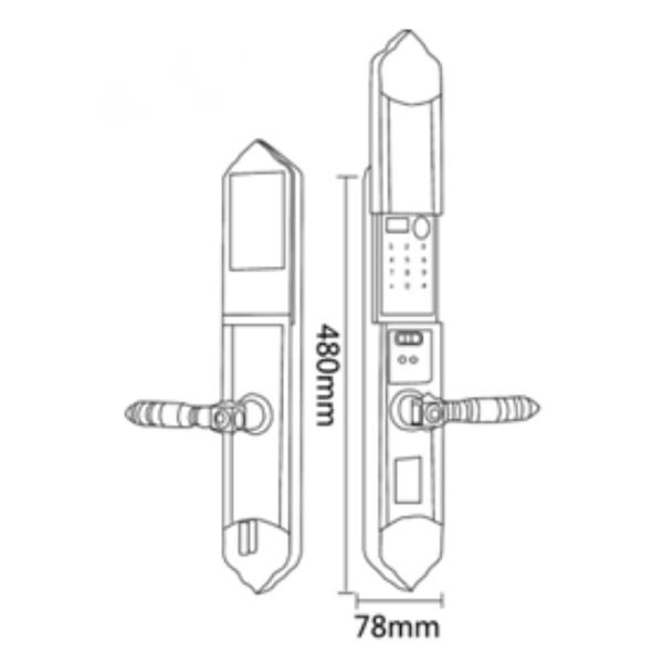 Khóa điện tử đại sảnh Hyundai HY-SLC8817 BRONZE