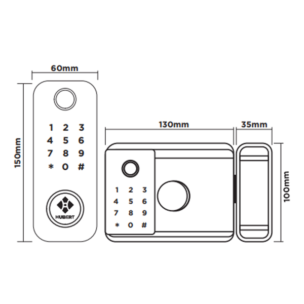 Khóa điện tử Hyundai Cửa Cổng HY-SLN002 Black