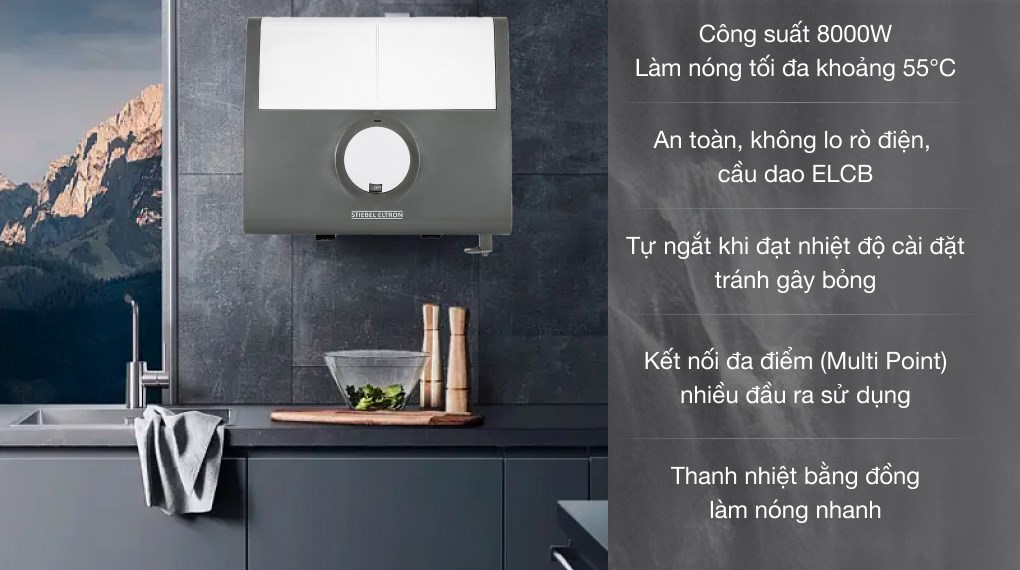 Máy nước nóng trực tiếp đa điểm Stiebel Eltron DDH 8 EC (VN)