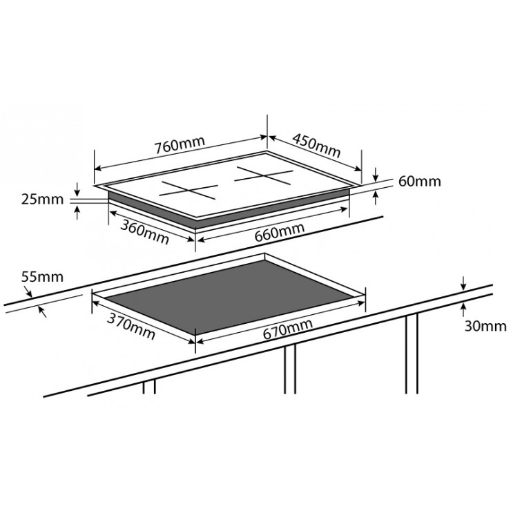 Bếp từ đôi Chefs EH-DIH888V