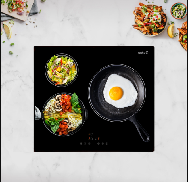 Bếp từ 3 vùng nấu Cata IB 6303 BK
