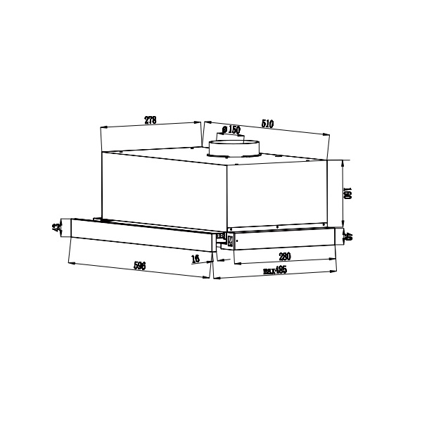 Máy hút khói, hút mùi âm tủ Canzy CZ 6002G