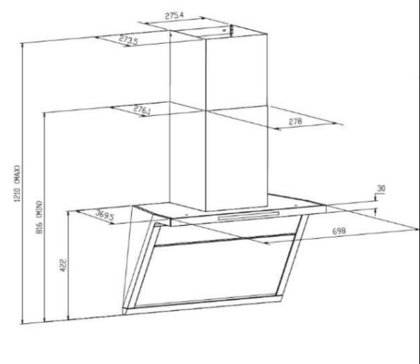 Máy hút khói, hút mùi kính vát GrandX GX H70T88G (GX H70T88M)