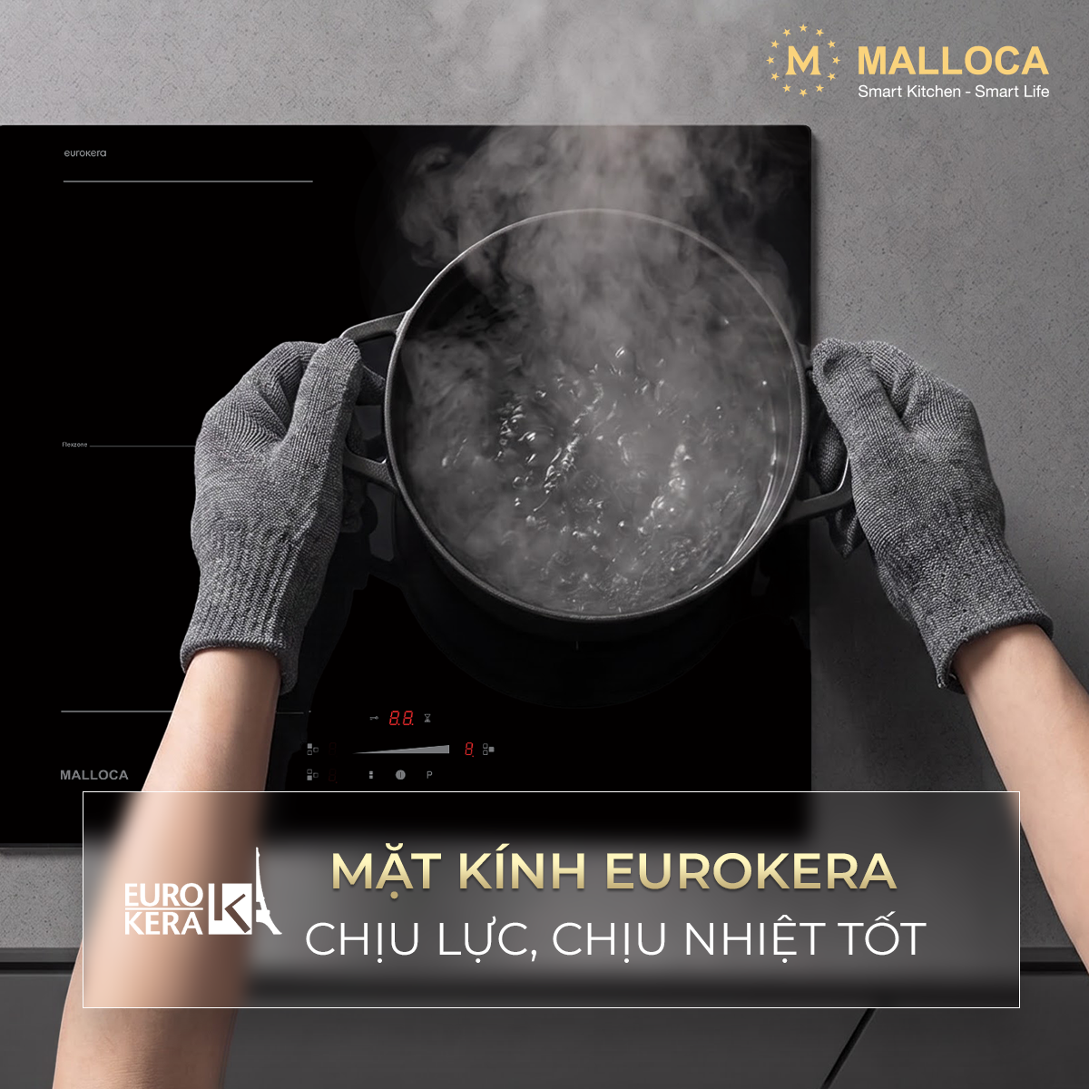 Bếp từ 3 vùng nấu Malloca MI593FZ