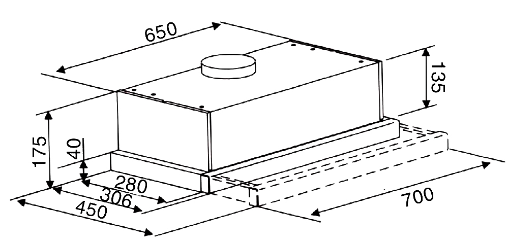 Máy hút khói, hút mùi âm tủ Lorca TA - 3005A - 70cm