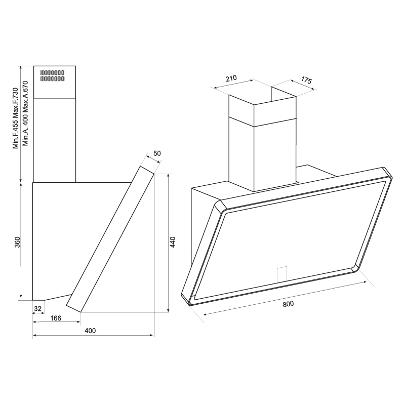 Máy hút mùi kính vát Malloca TIME K - 153MB