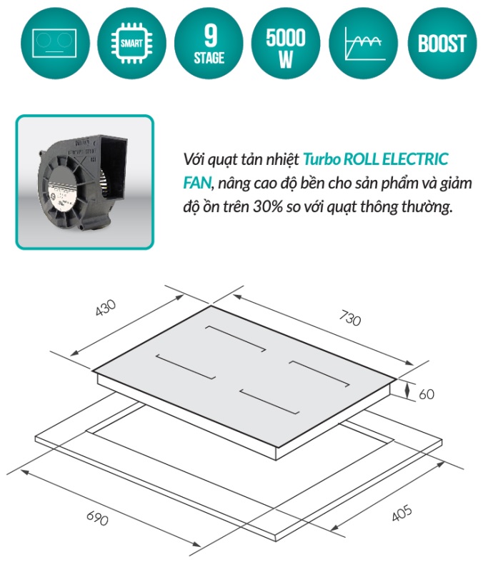Bếp từ đôi GrandX GX IH618SE